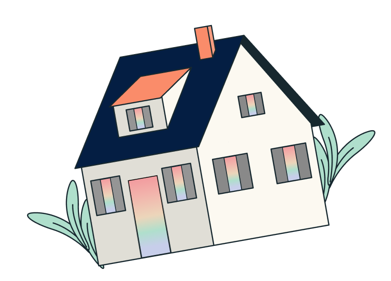 visual vector art of floating house